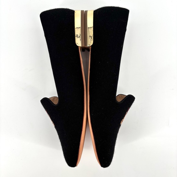 Talbots Ryan Embroidered Dog Loafers Sz 10.5 Wool Blend Scottie Antlers Holiday - Picture 6 of 9